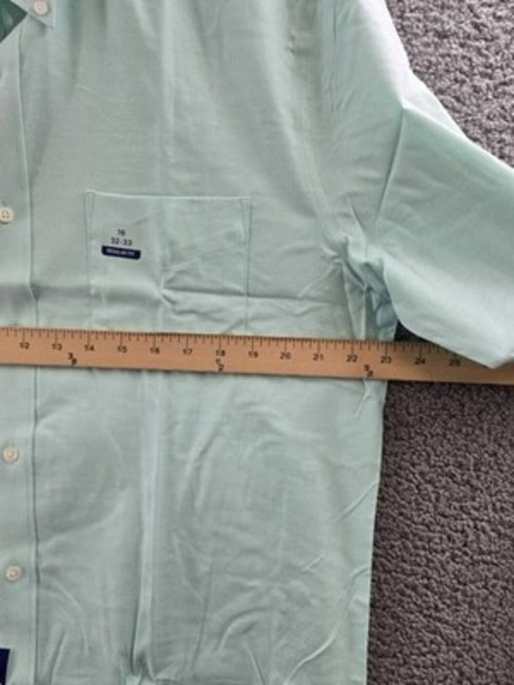 Club Room Button-Down Oxford Solid Dress Shirt Men's 16 32/33 Mint Long Sleeves - Picture 8 of 13